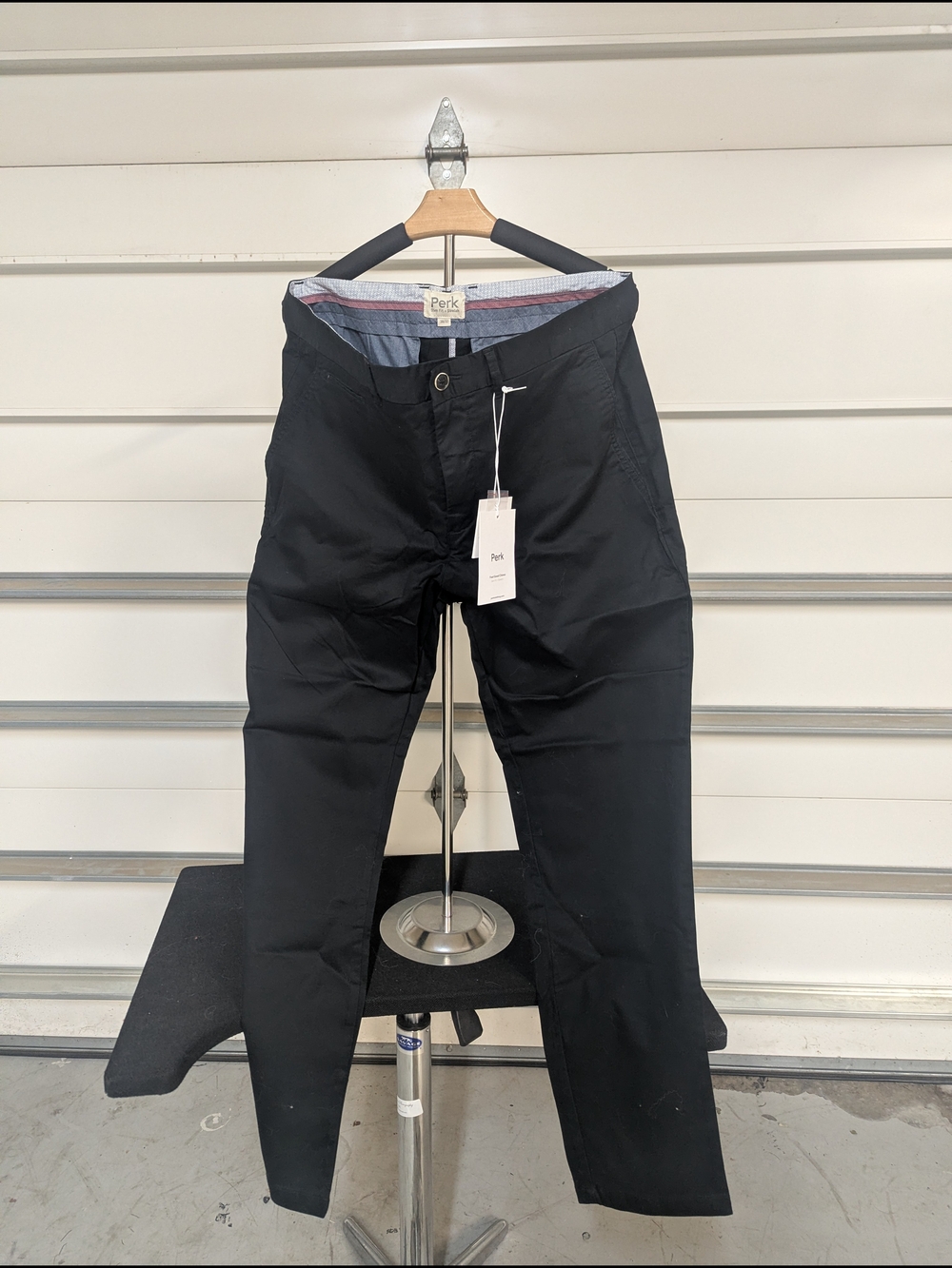 Perk Slim Straight Black Chinos for Men